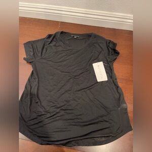 NWT Athleta Women's Black Short Sleeve VAPOR Tee LARGE